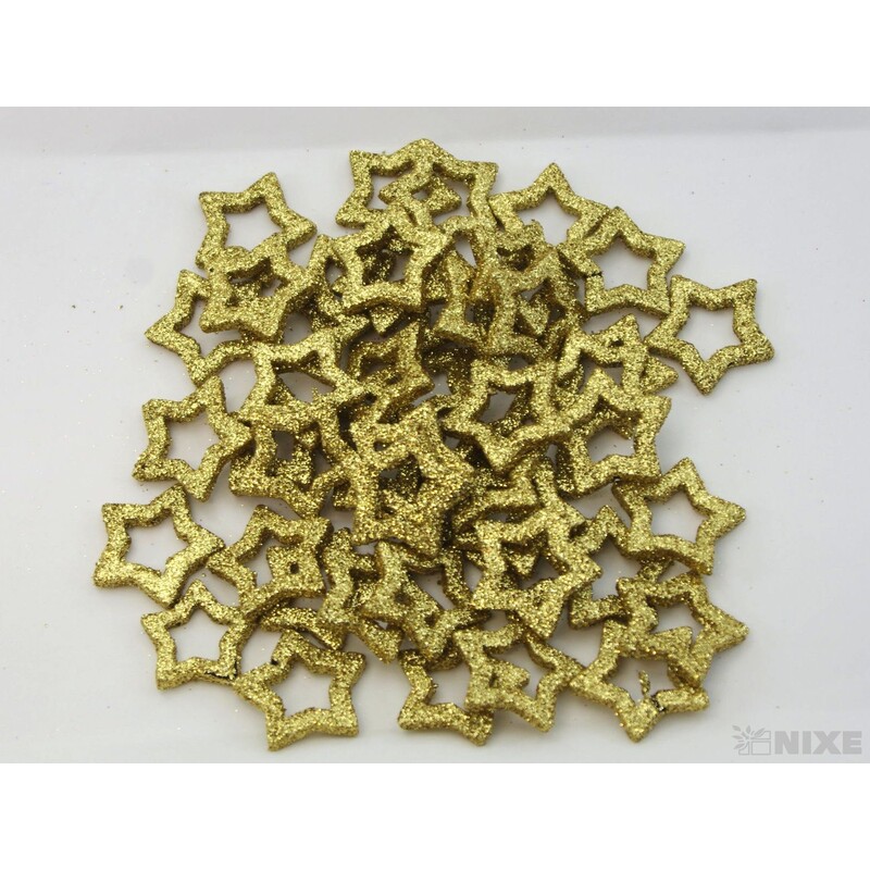 HVĚZDA 3,5cm 48ks*ZLATÁ