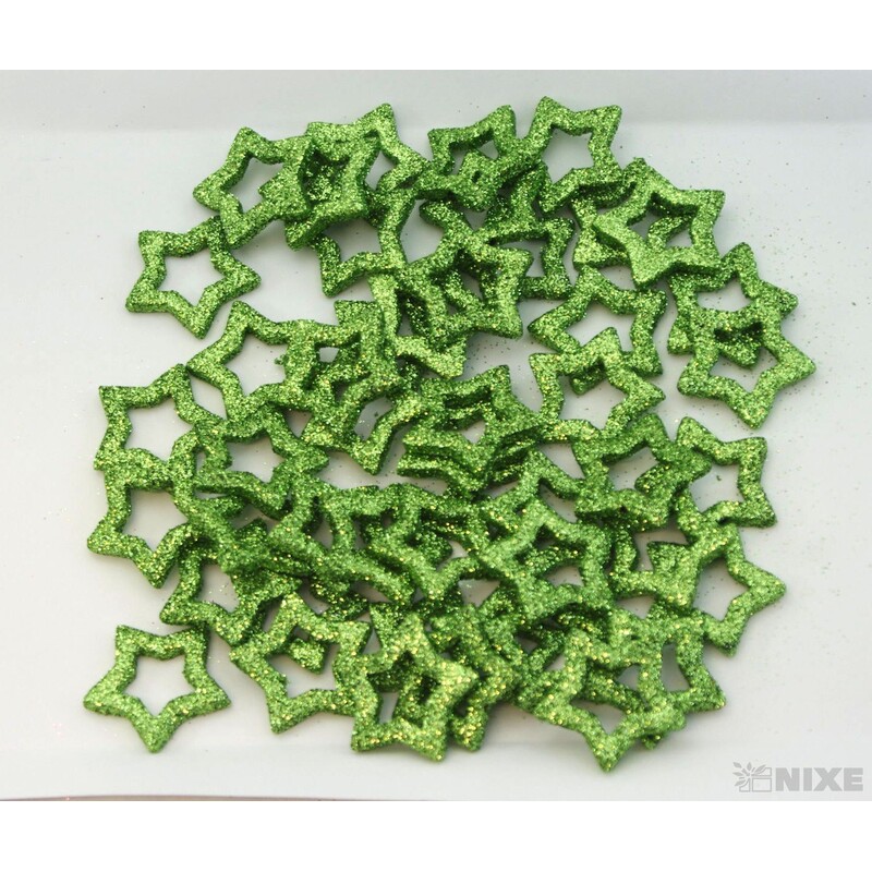 HVĚZDA 3,5cm 48ks*ZELENÁ