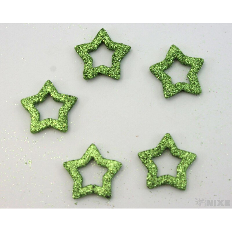 HVĚZDA 3,5cm 48ks*ZELENÁ