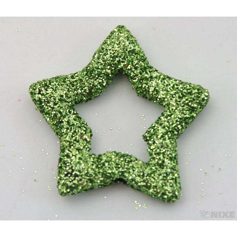HVĚZDA 3,5cm 48ks*ZELENÁ