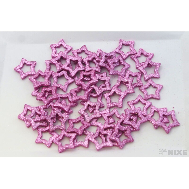 HVĚZDA 3,5cm 48ks*RŮŽOVÁ