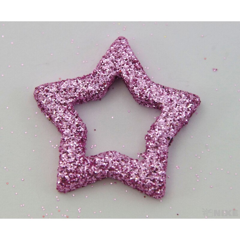 HVĚZDA 3,5cm 48ks*RŮŽOVÁ