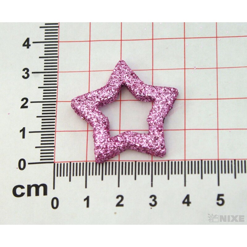 HVĚZDA 3,5cm 48ks*RŮŽOVÁ