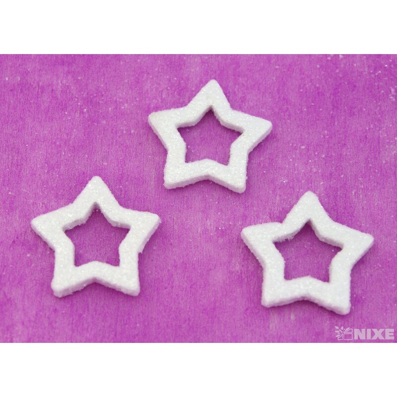 HVĚZDA 3,5cm 48ks*BÍLÁ