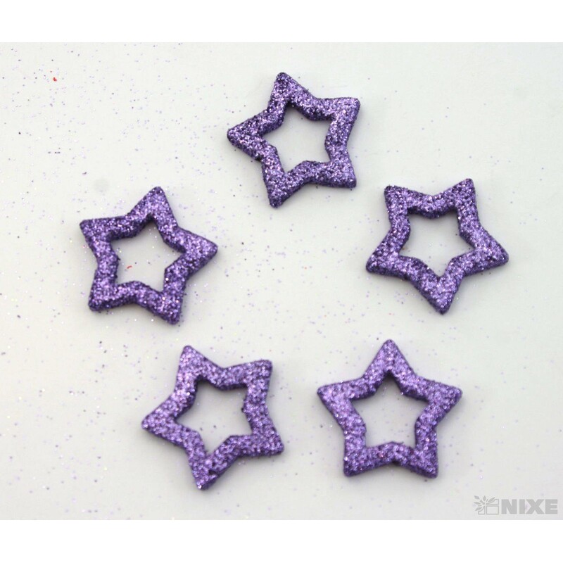 HVĚZDA 3,5cm 48ks*FIALOVÁ