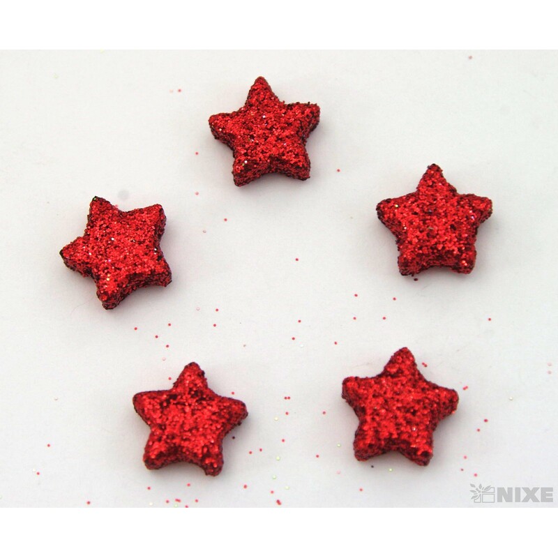 HVĚZDA 1,5cm 144ks*ČERVENÁ