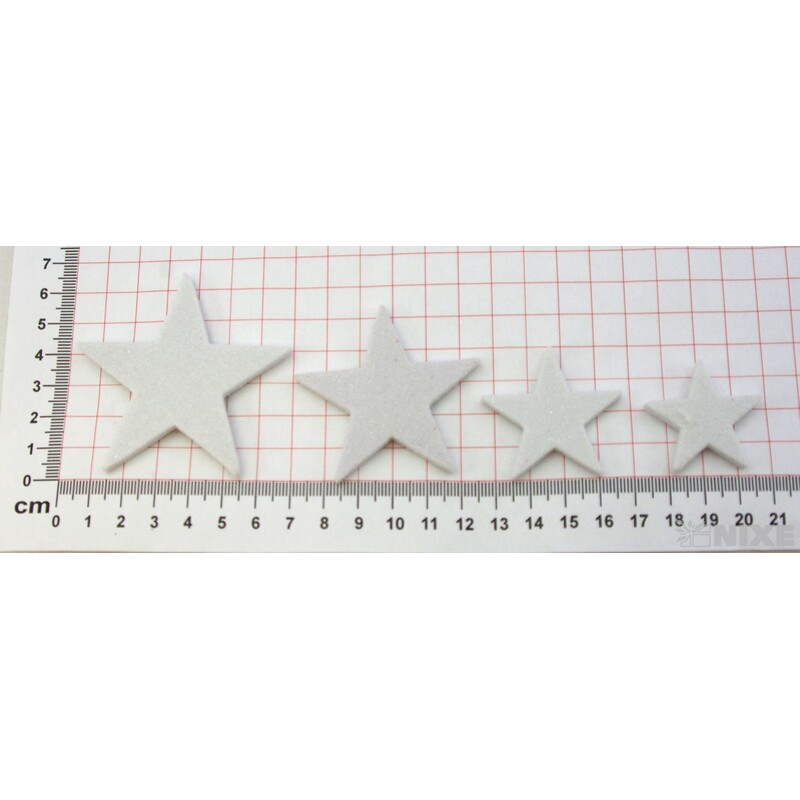 HVĚZDA 3,5-6,5cm 24ks*BÍLÁ
