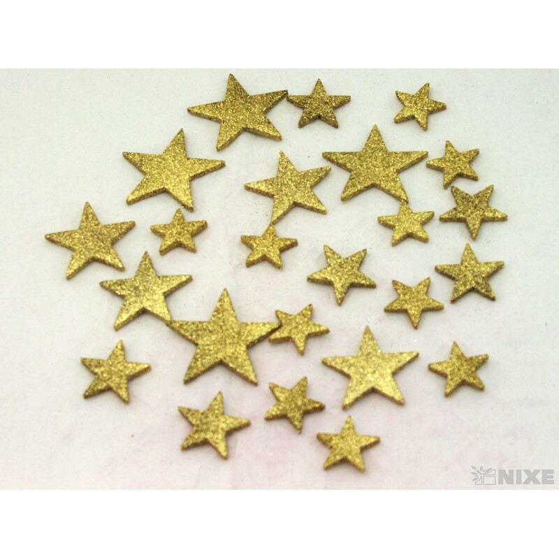 HVĚZDA 3,5-6,5cm 24ks*ZLATÁ