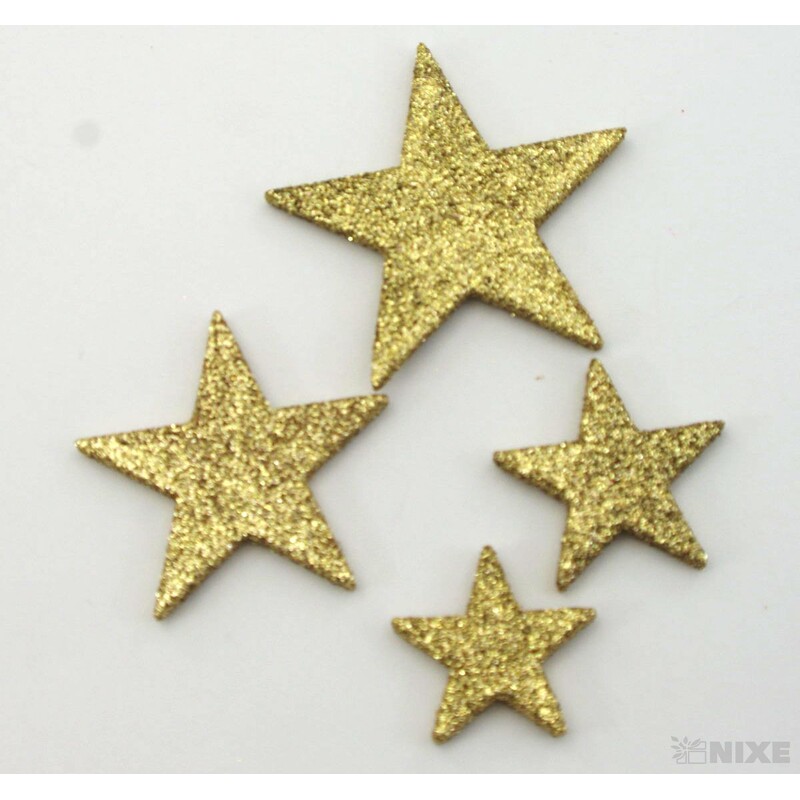 HVĚZDA 3,5-6,5cm 24ks*ZLATÁ