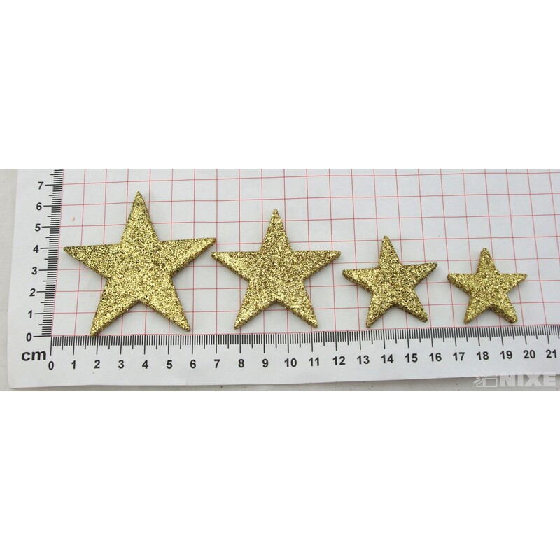 HVĚZDA 3,5-6,5cm 24ks*ZLATÁ