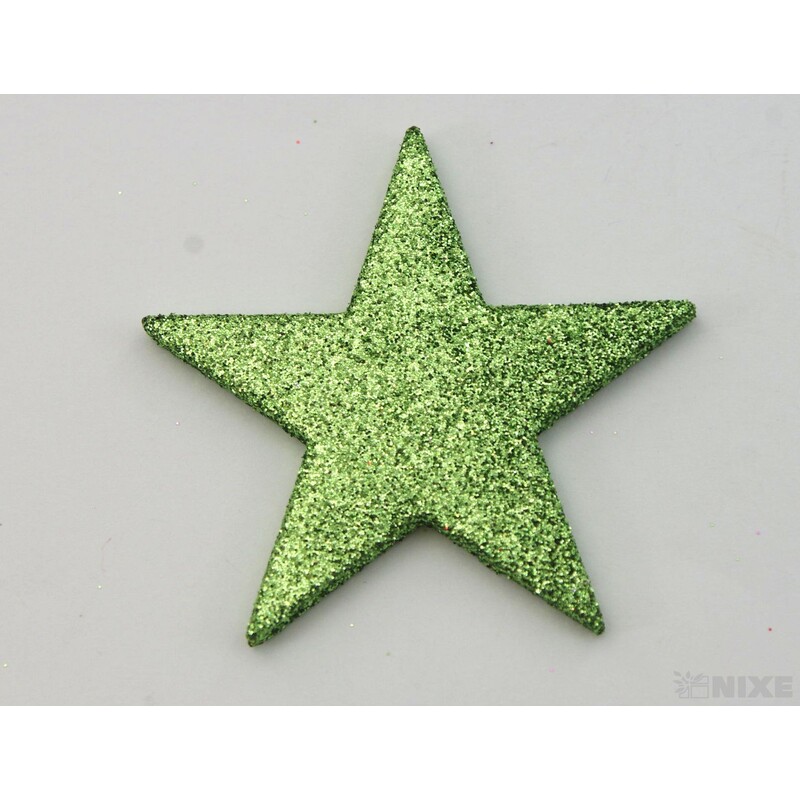 HVĚZDA 3,5-6,5cm 24ks*ZELENÁ