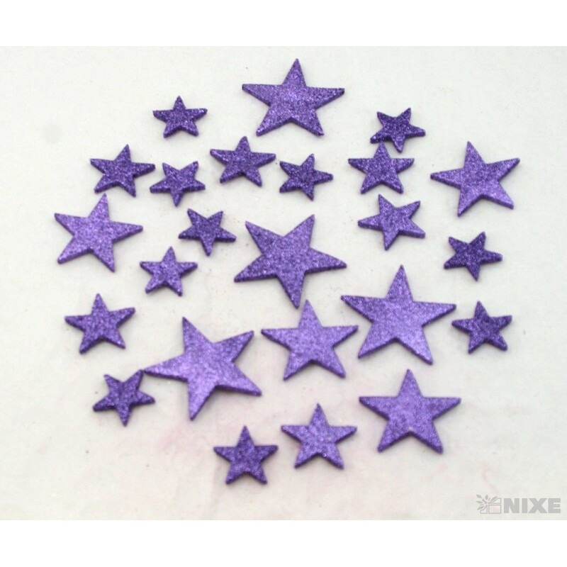 HVĚZDA 3,5-6,5cm 24ks*FIALOVÁ