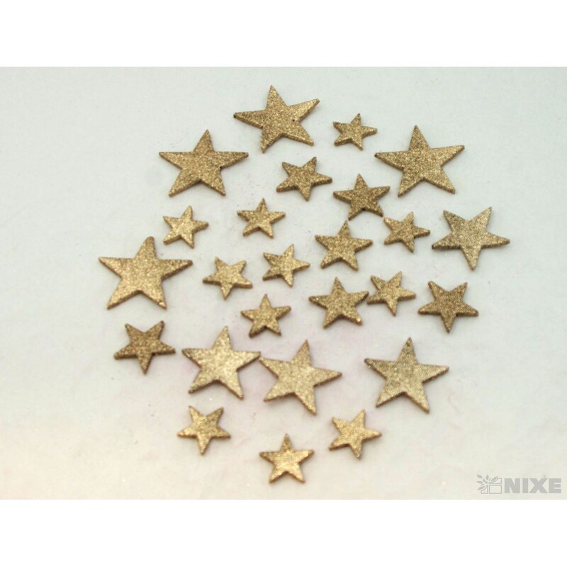 HVĚZDA 3,5-6,5cm 24ks*ZLATÁ ANT.