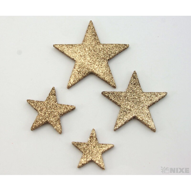 HVĚZDA 3,5-6,5cm 24ks*ZLATÁ ANT.