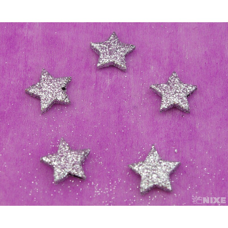 HVĚZDA 2,5cm 48ks*STŘÍBRNÁ