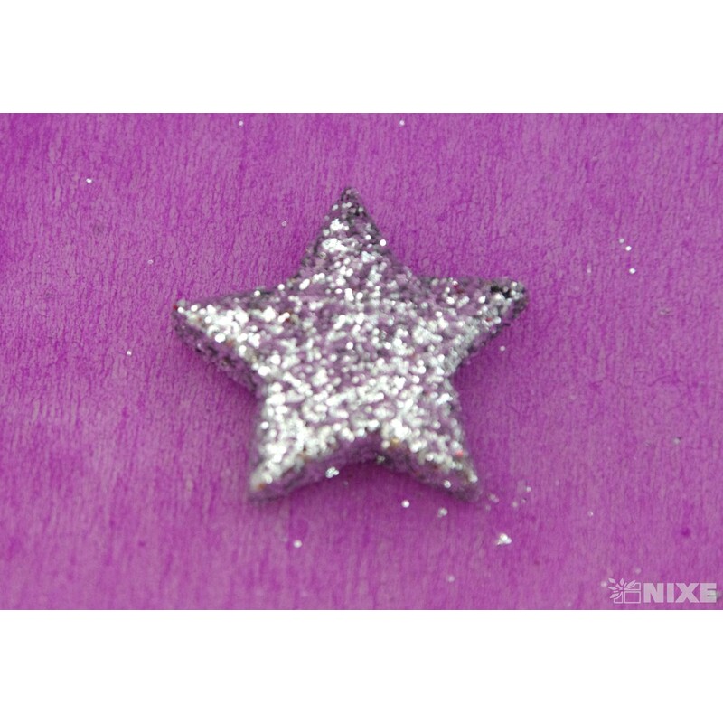 HVĚZDA 2,5cm 48ks*STŘÍBRNÁ