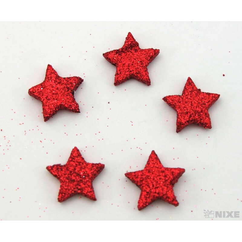 HVĚZDA 2,5cm 48ks*ČERVENÁ