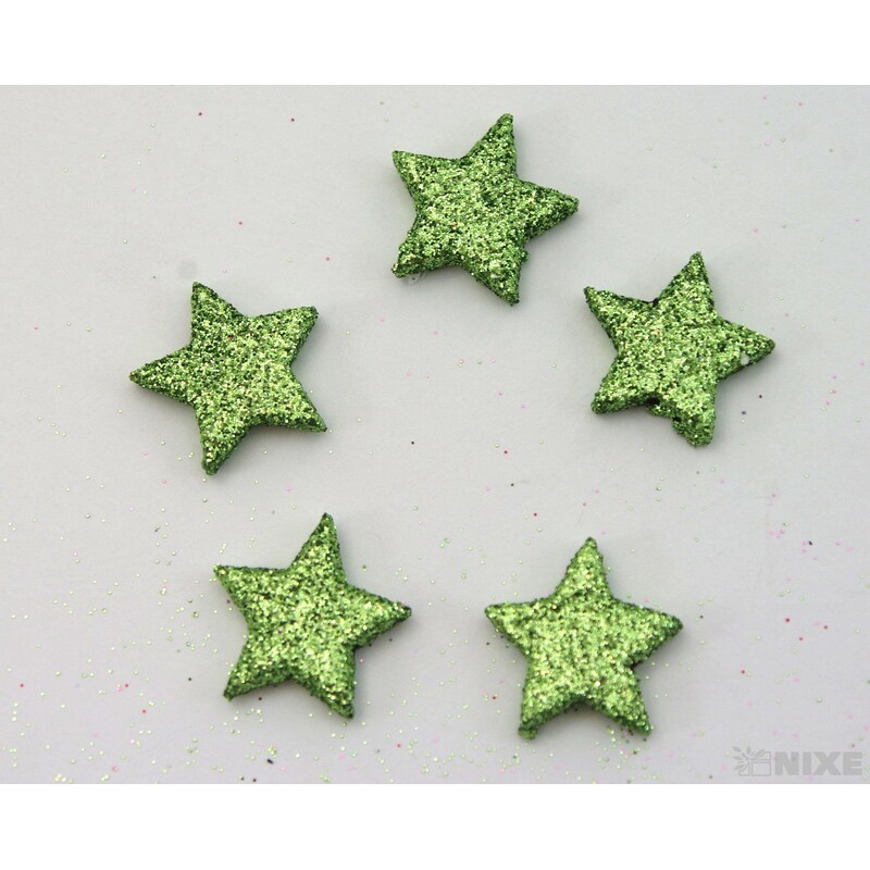HVĚZDA 2,5cm 48ks*ZELENÁ