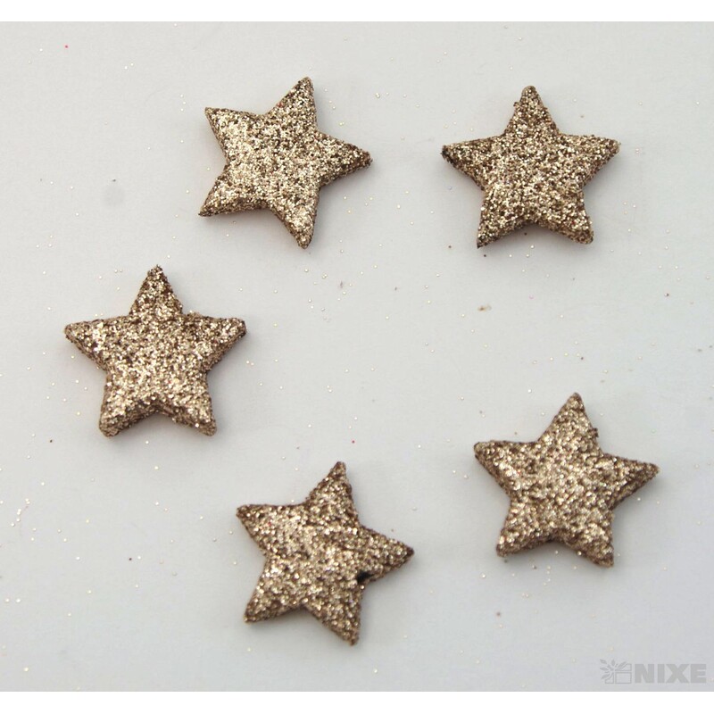 HVĚZDA 2,5cm 48ks*ZLATÁ ANT.