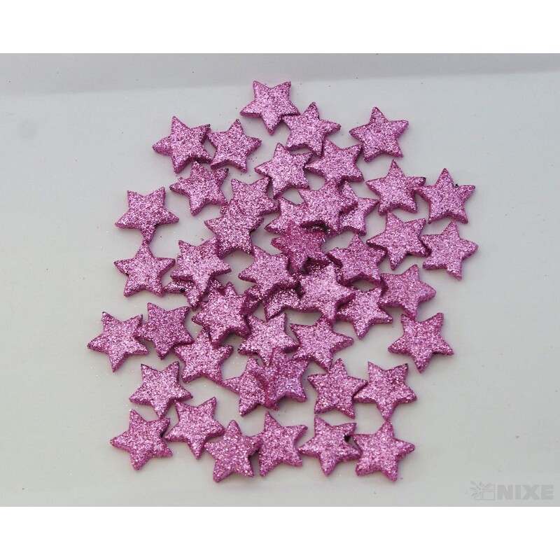 HVĚZDA 2,5cm 48ks*RŮŽOVÁ