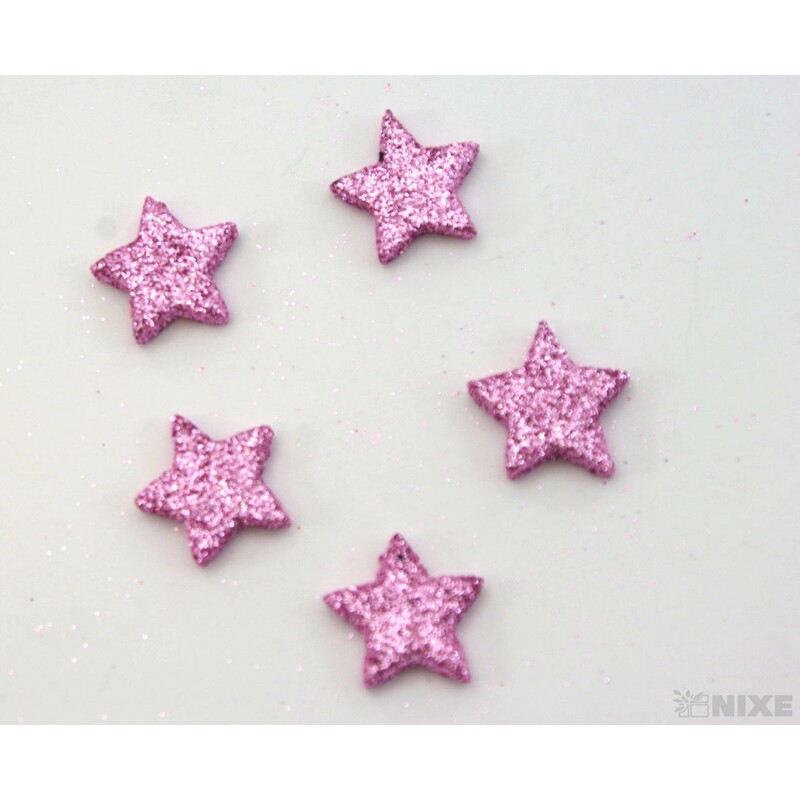 HVĚZDA 2,5cm 48ks*RŮŽOVÁ
