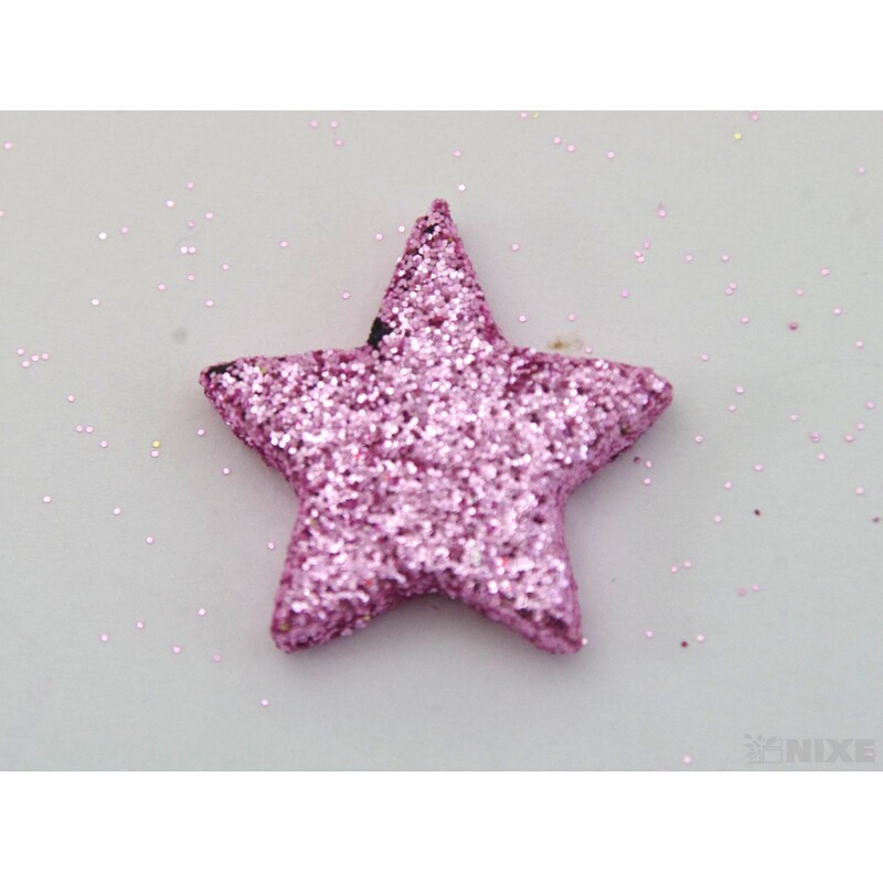 HVĚZDA 2,5cm 48ks*RŮŽOVÁ