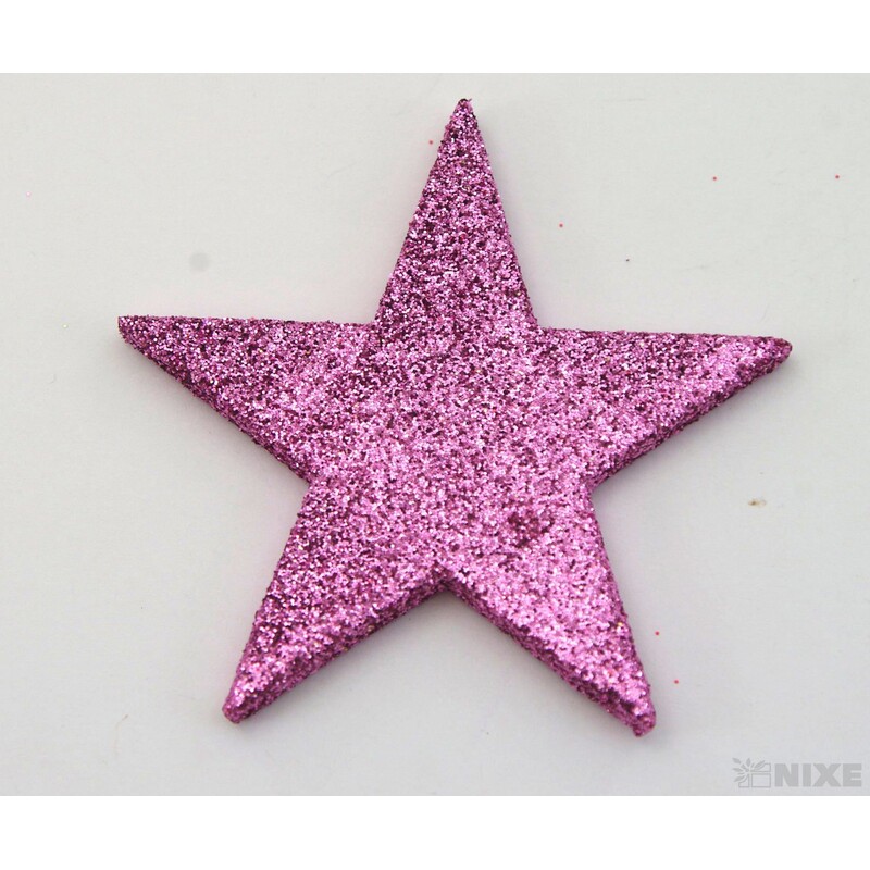 HVĚZDA 3,5-6,5cm 24ks*RŮŽOVÁ
