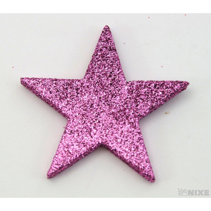 HVĚZDA 3,5-6,5cm 24ks*RŮŽOVÁ
