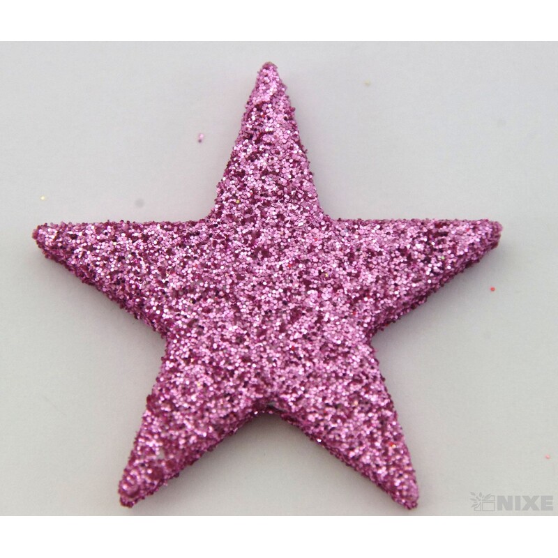 HVĚZDA 3,5-6,5cm 24ks*RŮŽOVÁ
