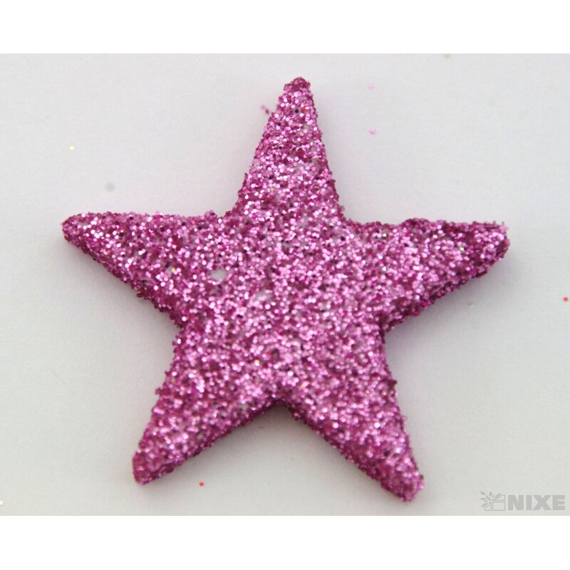 HVĚZDA 3,5-6,5cm 24ks*RŮŽOVÁ