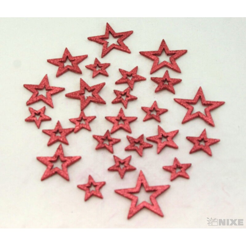 HVĚZDA 3,5-6,5cm 24ks*MĚDENÁ