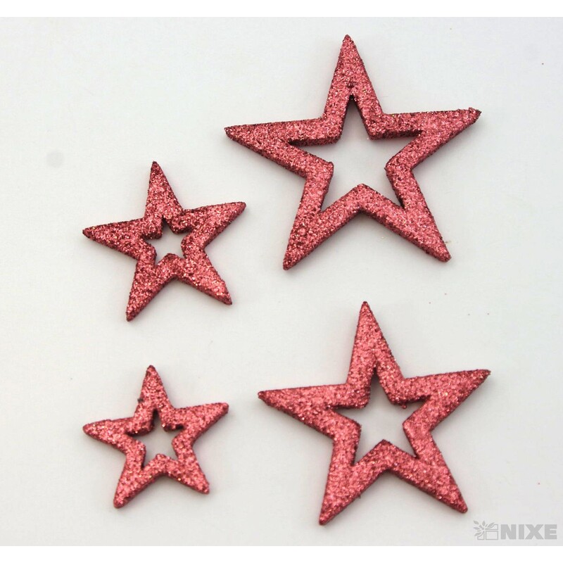 HVĚZDA 3,5-6,5cm 24ks*MĚDENÁ