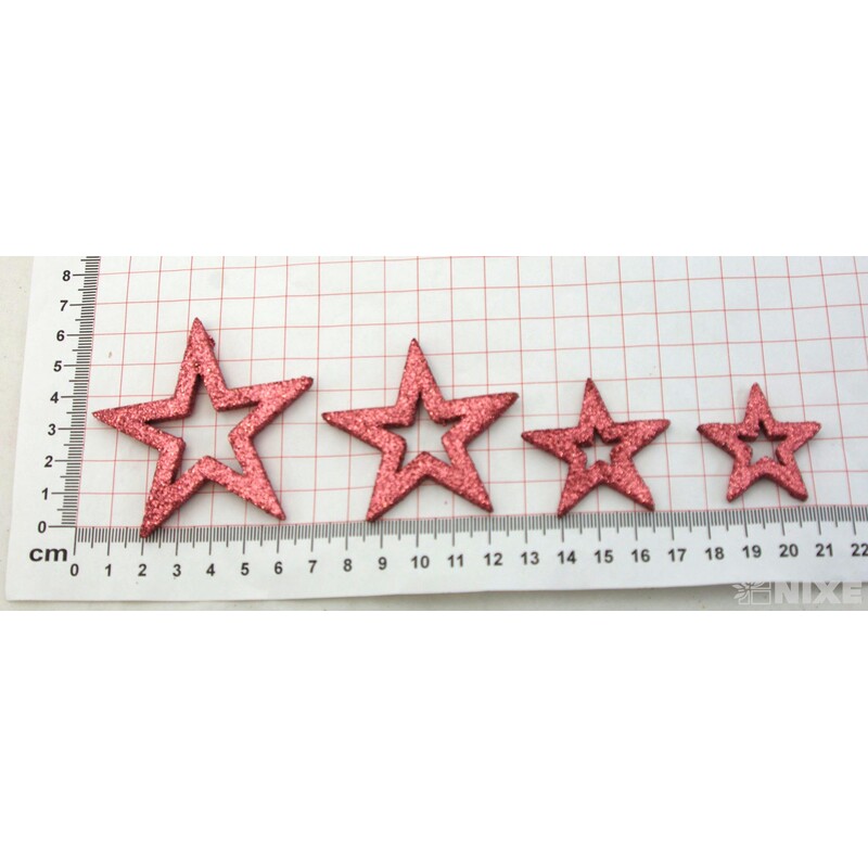 HVĚZDA 3,5-6,5cm 24ks*MĚDENÁ