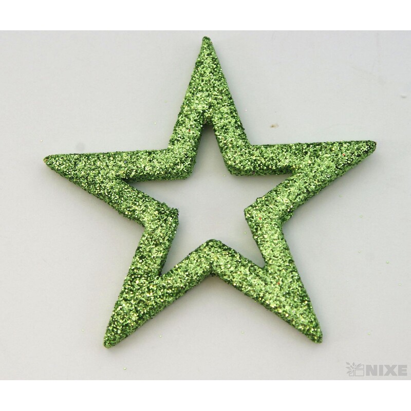 HVĚZDA 3,5-6,5cm 24ks*ZELENÁ