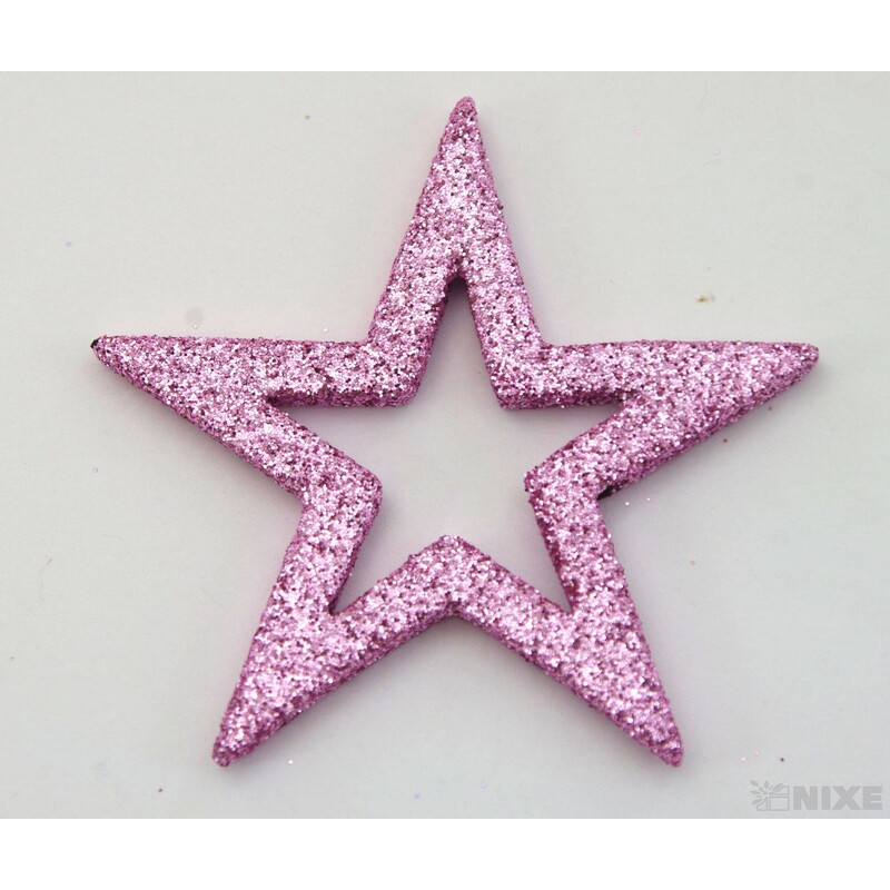 HVĚZDA 3,5-6,5cm 24ks*RŮŽOVÁ