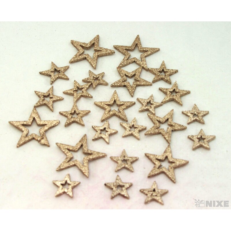 HVĚZDA 3,5-6,5cm 24ks*ZLATÁ ANT.