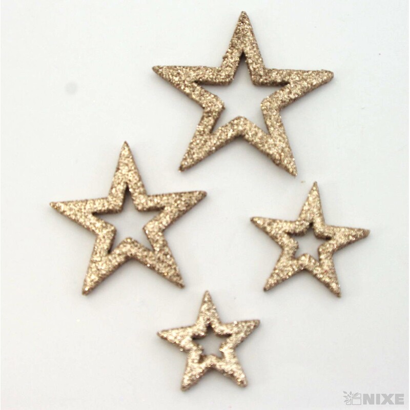 HVĚZDA 3,5-6,5cm 24ks*ZLATÁ ANT.