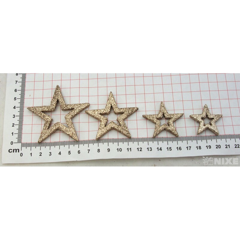 HVĚZDA 3,5-6,5cm 24ks*ZLATÁ ANT.