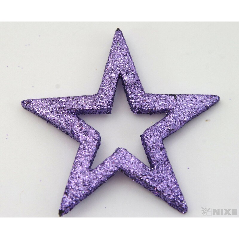 HVĚZDA 3,5-6,5cm 24ks*FIALOVÁ