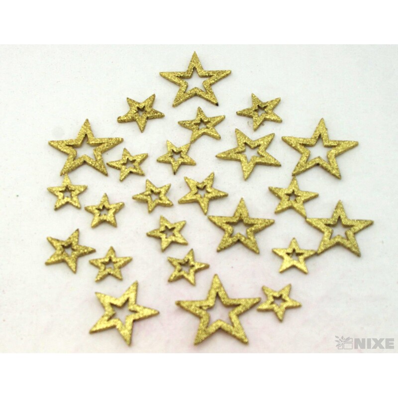 HVĚZDA 3,5-6,5cm 24ks*ZLATÁ