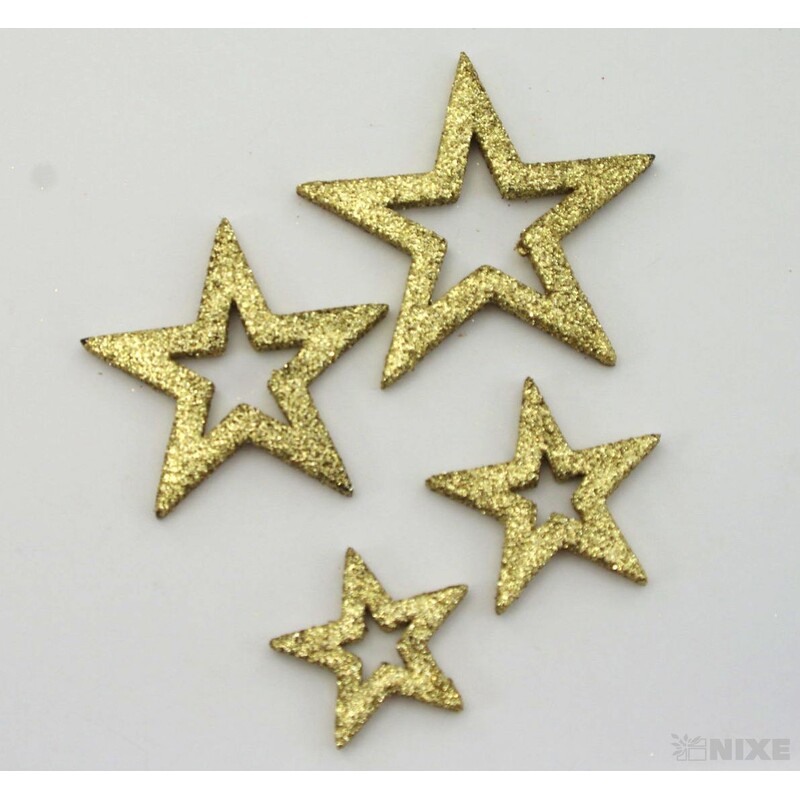 HVĚZDA 3,5-6,5cm 24ks*ZLATÁ