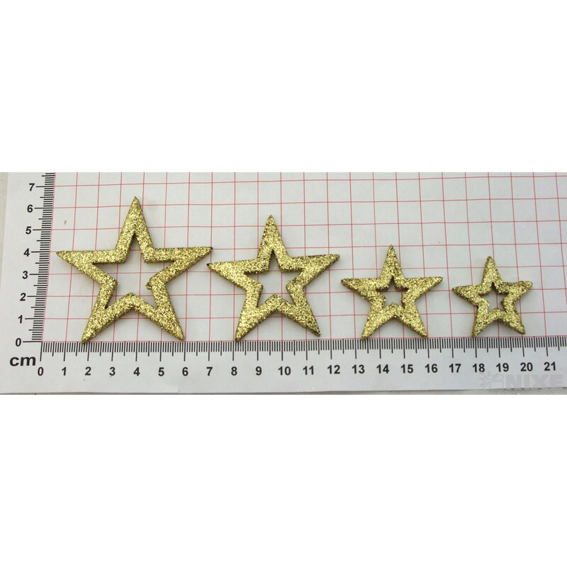 HVĚZDA 3,5-6,5cm 24ks*ZLATÁ
