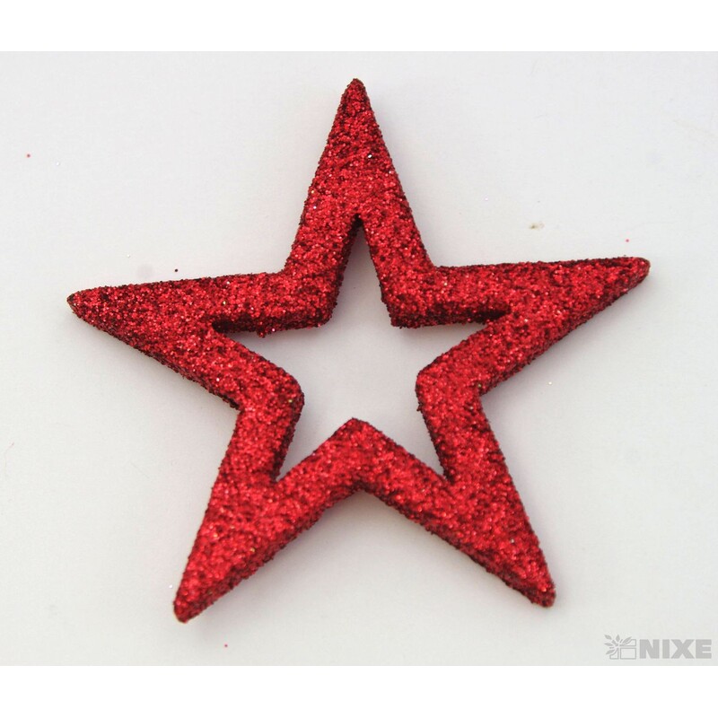 HVĚZDA 3,5-6,5cm 24ks*ČERVENÁ