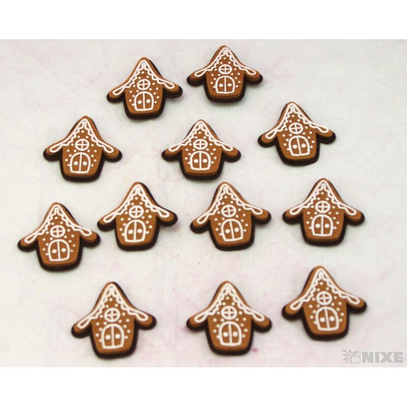 PERNÍČEK DOMEK NALEP. 3,5cm 12ks*HNĚDÁ