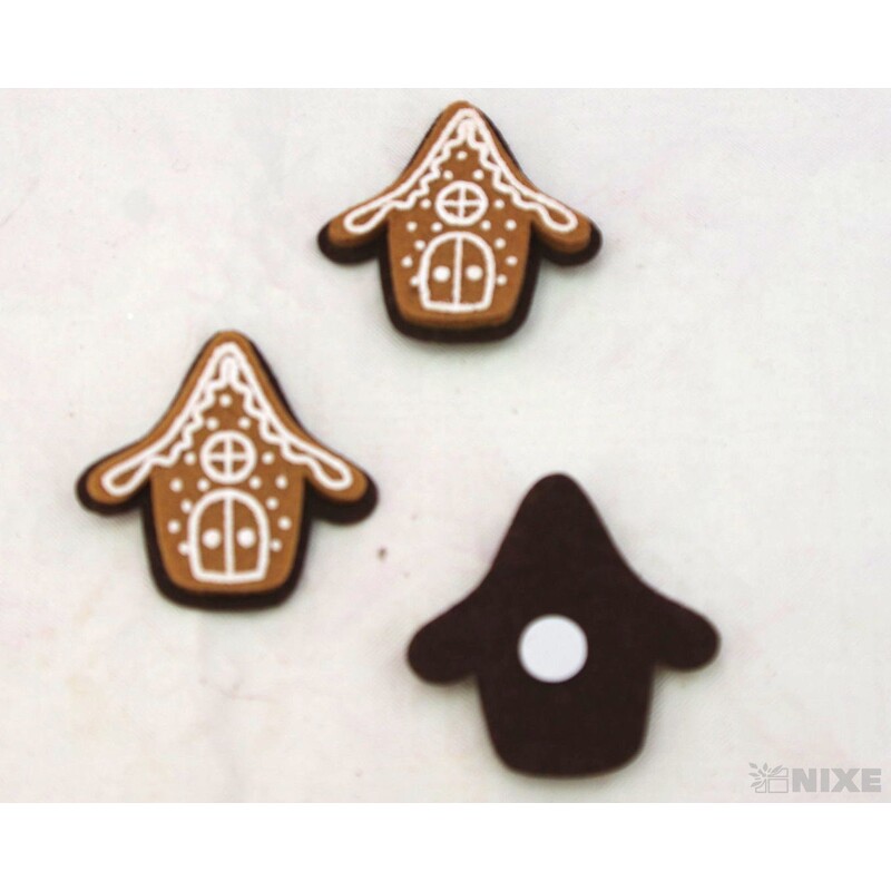 PERNÍČEK DOMEK NALEP. 3,5cm 12ks*HNĚDÁ