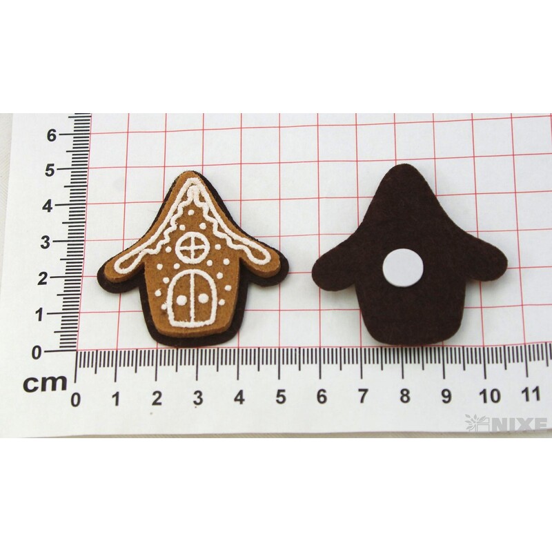 PERNÍČEK DOMEK NALEP. 3,5cm 12ks*HNĚDÁ