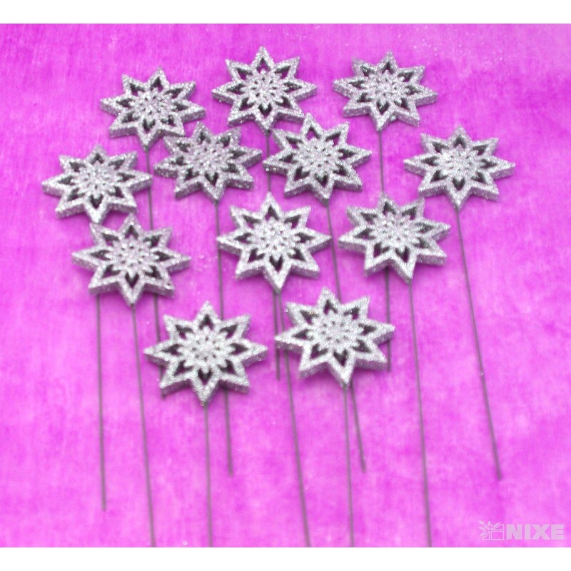 ZÁPICH VLOČKA 7x27cm 12ks*STŘÍBRNÁ