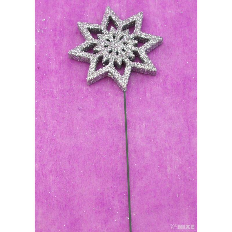 ZÁPICH VLOČKA 7x27cm 12ks*STŘÍBRNÁ