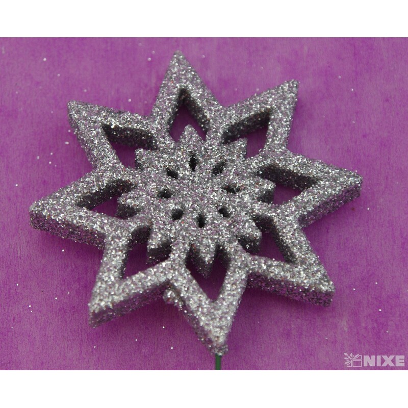 ZÁPICH VLOČKA 7x27cm 12ks*STŘÍBRNÁ