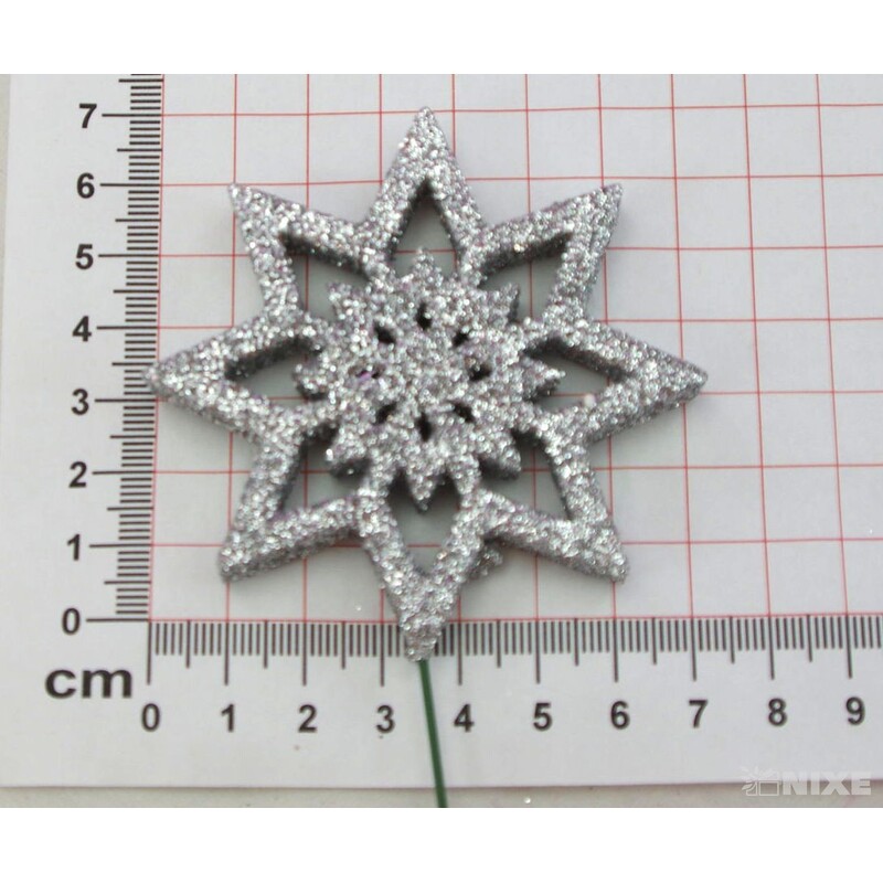 ZÁPICH VLOČKA 7x27cm 12ks*STŘÍBRNÁ